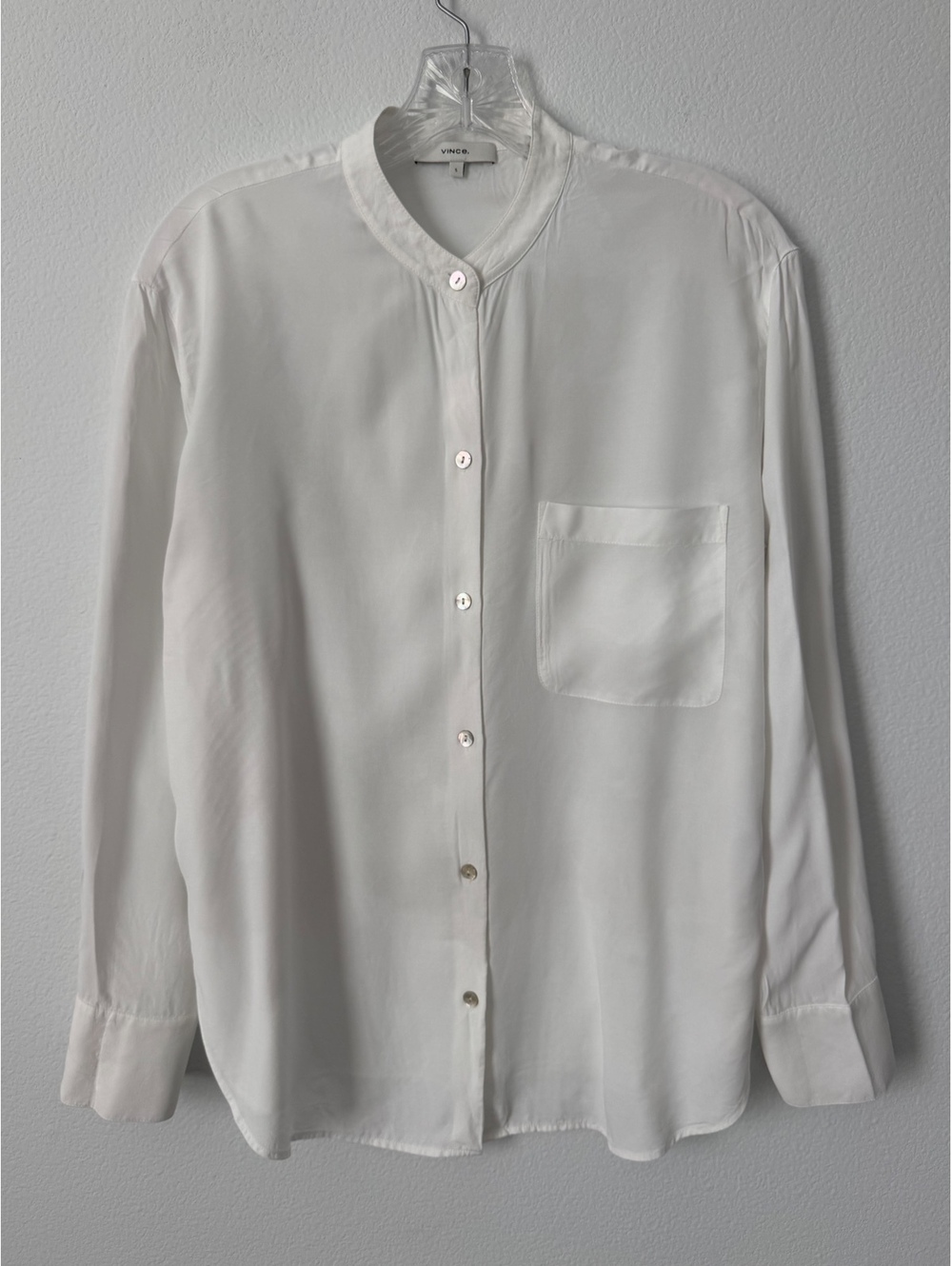 VINCE Long Sleeve Button Up Semi-Sheer 100% Viscose Shirt Women's Size S